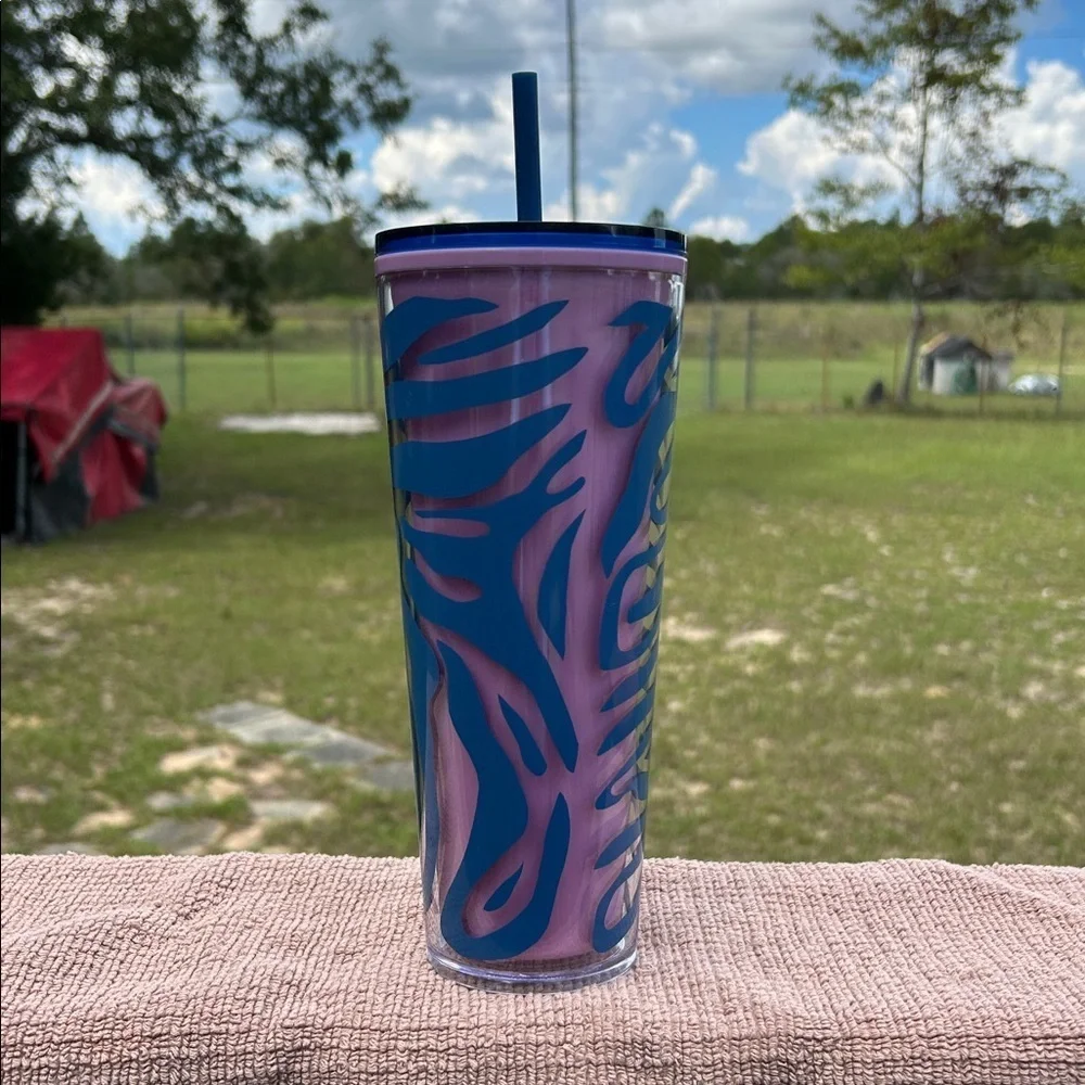 Starbucks Vibrant Zebra Tumbler with Lid and Straw